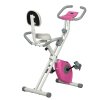 HOMCOM Folding Exercise Bike, 8-Level Magnetic Resistance, Indoor Stationary Bike, Upright Fitness Bike with Backrest Tablet Holder, 5-Level Adjustable Seat Height - White