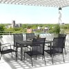Outsunny Extending Garden Table, Full Aluminium Outdoor Dining Table with Slatted Top, for Patio, Balcony, 160/220 x 90 x 73 cm, Grey