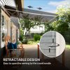 Outsunny 2.5m x 2m Retractable Awning, DIY Garden Awning Canopy, Anti-UV Sun Shade Shelter with Aluminium Frame and Crank Handle, Black
