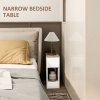 HOMCOM Bedside Tables Set of 2, Modern Side Tables with Drawer and Shelf, Nightstands for Bedroom, Living Room, White