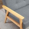 HOMCOM 2 Seater Sofa Modern Linen Fabric Upholstery Tufted Couch with Rubberwood Legs for Living Room and Kitchen
