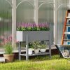Outsunny Wooden Raised Garden Bed, Elevated Planter Box with Bed Liner, Drainage Holes and Storage Shelf, Raised Planter for Vegetables, Flowers, Herbs, 100 x 30 x 71 cm, Grey