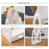 HOMCOM Free Standing Full Length Mirror, Child's Dressing Mirror with storage shelf, Children's White Bedroom Furniture 360?? Rotation MDF, For 3- 8 Years Old, 40L x 30W x 104H cm