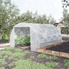 Outsunny 4 x 3 x 2 m Polytunnel Greenhouse with Roll-up Side Walls, Walk-in Grow House Tent with Steel Frame, Reinforced Cover, Zipped Door and 12 Mesh Windows for Garden, White
