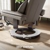 HOMCOM Massage Recliner Chair with Footstool, Upholstered Reclining Armchair with Adjustable Backrest, Steel Frame and Wood Base, Swivel Chair for Living Room, Bedroom, Brown