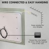 kleankin Bathroom Mirror with LED Lights, Dimmable Makeup Mirror with 3 Temperature Colours, Defogging Film, Memory Function and Aluminium Frame, Hardwired, Horizontal and Vertical, 60 x 50?cm