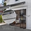 Outsunny 2.5 x 2m Electric Awning with Remote Controller, Aluminium Frame DIY Retractable Awning, UV30+ Sun Shade Canopy for Garden Patio Deck Door Window, Dark Grey