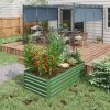 Outsunny Raised Beds for Garden, Galvanised Steel Outdoor Planters with Multi-reinforced Rods for Vegetables, Plants, Flowers and Herbs, 180 x 90 x 59 cm, Green
