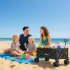 Outsunny 110L Festival Trolley on Wheels, Folding Camping Trolley Cart with Telescopic Handle, Carry Bag and All-Terrain Big Wheels, for Garden, Beach, Fishing, Black