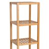 HOMCOM 140cm Tall Bathroom Cabinet, Freestanding Storage Unit w/ 3 Shelves, Utility Organiser Cupboard for Home Kitchen