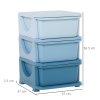 HOMCOM Kids Storage Units with 3 Drawers 3 Tier Chest Vertical Dresser Tower Toy Organiser for Nursery Playroom Kindergarten 