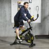 SPORTNOW Indoor Exercise Bike, Stationary Bike, Cycling Machine with Adjustable Seat and Resistance, Heart Rate Sensor, for Home Gym Workout, 8kg Flywheel, Yellow