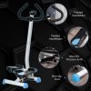 HOMCOM Twister Stepper, Step Machine, Aerobic Exercise Workout Machine w/ Adjustable Resistance, LCD Screen and Handlebars - Blue