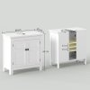 HOMCOM Under Sink Bathroom Cabinet, Freestanding Bathroom Sink Cabinet with Adjustable Shelf for Wall-Mounted Sinks, 60 x 30 x 60cm, White