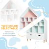 HOMCOM Kids Wooden Bookshelf Chest and Toy Storage Unit w/ Drawer, Children's Bookcase Organizer Cabinet Blue/Pink
