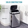 HOMCOM 30L Automatic Kitchen Bin with Lid, Stainless Steel Sensor Bin with Infrared Motion Sensor for Home Office, Bathroom, Living Room, Silver