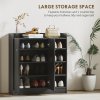 HOMCOM Shoe Storage Cabinet Two Doors w/ Adjustable 4 Shelves Cupboard Footwear Rack Stand Organiser Hallway 