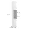 kleankin High Gloss Bathroom Cabinet, Free Standing Storage Cupboard with Doors and Adjustable Shelves, White