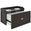 PawHut Stainless Steel Raised Dog Bowls, Double Dog Food and Water Bowl w/ 21L Storage Drawer, for Large Dogs - Brown