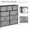 HOMCOM 9 Drawers Storage Chest Dresser Organizer Unit w/ Steel Frame, Wood Top, Easy Pull Fabric Bins, for Bedroom, Hallway, Entryway, Black & Grey