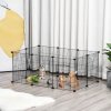 PawHut Pet Playpen DIY Small Animal Cage Metal Fence with Door, 22 Pieces, for Bunny Chinchilla Hedgehog Guinea Pig