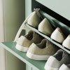 HOMCOM 2 Drawer Shoe Cabinet with Flip Doors, Narrow Shoe Storage Cabinet with Removable and Adjustable Shelves, 14 Pairs Footwear Cupboard for Hallway, Entryway, 80 x 24 x 95.5 cm