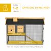 PawHut 2 Tiers Rabbit Hutch and Run, Guinea Pig Hutch Outdoor with Sliding Tray, Ramp, for 1-2 Rabbits