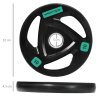 SPORTNOW 2 x 10kg Olympic Weight Plates, Tri-Grip Rubber Coated Barbell Weights Set w/ 2