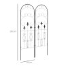 Outsunny Set of 2 Garden Trellis, Metal Trellis for Climbing Plants Support Frames, 45 x 150cm, Scrolls Design