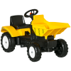 HOMCOM Ride on Tractor for Kids, No Power Pedal Go Kart Ride on Toy with Manual Control Bucket, Forward, Backword, for Aged 3-6 Years Old, Yellow