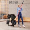 SPORTNOW Weight Rack, Weight Tree for 5cm Weight Plates and Barbell Bar with 6 Fasten Clamps for Home Gym Storage, 300kg Capacity