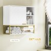 kleankin Bathroom Wall Cabinet, Over Toilet Storage Cabinet with Door and Storage Shelves for Hallway, Living Room, White