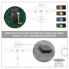 Outsunny 2.7m Garden 24 LED Light Parasol Solar Outdoor Tilt Sun Umbrella Patio Club Party Event Manual Sun Shade w/ Hand Crank and 8 Ribs, Grey