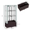 Outsunny Raised Garden Bed with Trellis, Plastic Planter Box with PE Cover, Drainage Holes, Drain Plugs and Water Reservoirs for Climbing Plants, Vegetables, Flowers, 80 x 40 x 140 cm