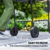 Outsunny Charcoal Barbecue Grill Portable BBQ Grill with 1840 cm? Cooking Area, 3 Shelves, Adjustable Vent, Lockable Lid, Wheels for Outdoor Cooking, Garden Party, Black