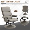 HOMCOM Recliner Chair with Ottoman 360 Degree Swivel Faux Leather High Back Armchair Lounge Seat w/ Footrest Stool, 135 degree Adjustable Backrest and Thick Foam Padding for Home Office Living Room