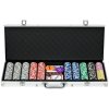 SPORTNOW 500-Piece Poker Chips Set with Aluminium Case, Holdem Poker Set with Mat, 11.5g Numbered Poker Chips, Two Decks of Cards, Dealer, Five Dices
