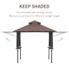 Outsunny 2.4 x 1.5 m (8' x 5') Grill Gazebo Canopy with Extendable Side Awnings, Outdoor BBQ Gazebo Shelter with 2 Side Shelves for Garden, Patio