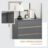 HOMCOM Chest of Drawers, 3-Drawer Storage Cabinet Organiser with Wood Legs for Bedroom, Living Room, Dark Grey