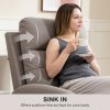 HOMCOM Recliner Armchair, Manual Reclining Chair with Adjustable Leg Rest and Reclining Functions, Modern Microfibre Overstuffed Lounge Seating for Living Room, Bedroom, Grey