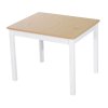 HOMCOM 4-Piece Kids Table and Chair Set with 2 Wooden Chairs, 1 Storage Bench, and Interesting Modern Design, Beige/White