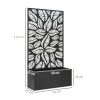 Outsunny Metal Garden Bed with Trellis, Wall Mounted or Freestanding Raised Planter with Privacy Panel, Leaf Cut-out Privacy Screen with Planter Box for Climbing Plants, Flowers, Vegetables