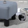 HOMCOM Microfiber Cloth Footstool, Small Foot Rest, Rectangle Sofa Stool for Bedroom Living Room, Grey