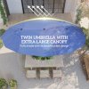 Outsunny 4.6m Large Garden Parasol Double-Sided Sun Umbrella Patio Market Canopy Shade Outdoor Blue - NO BASE