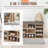 HOMCOM Multi-Storage Shoe Rack w/ 14 Compartments Cushion Moving Shelves Solid Frame Foot Pads Home Office Tidy Organisation Boots Trainers