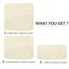 Outsunny Rattan Cushion Covers, Outdoor Seat Cushion Covers, Garden Furniture Covers Replacement - COVER ONLY, Cream White