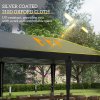 Outsunny Pop Up Gazebo 3 x 6m, Foldable Canopy Tent, Height Adjustable Wedding Awning Canopy w/ Carrying Bag, Black