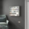 HOMCOM 5-Tier Wall Mounted Display Cabinet, Display Case with 4 Adjustable Shelves, Glass Doors for Home Office Ornaments 60x80cm, Grey Wood Grain
