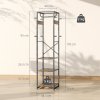 HOMCOM Coat Rack, Freestanding Coat Stand with 3 Shelves and 8 Hooks, Clothes Stand for Entryway, Hallway, Bedroom, 170 x 38.5 x 30 cm