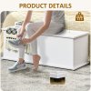HOMCOM 113L Storage Chest, Storage Box with Flip-Top Lid and 2 Safety Hinges, Storage Trunk for Living Room, Entryway, 100 x 40 x 40 cm